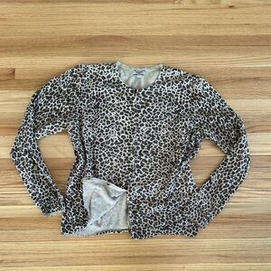 Croft & Barrow Brown Leopard Print Cardigan Sweater